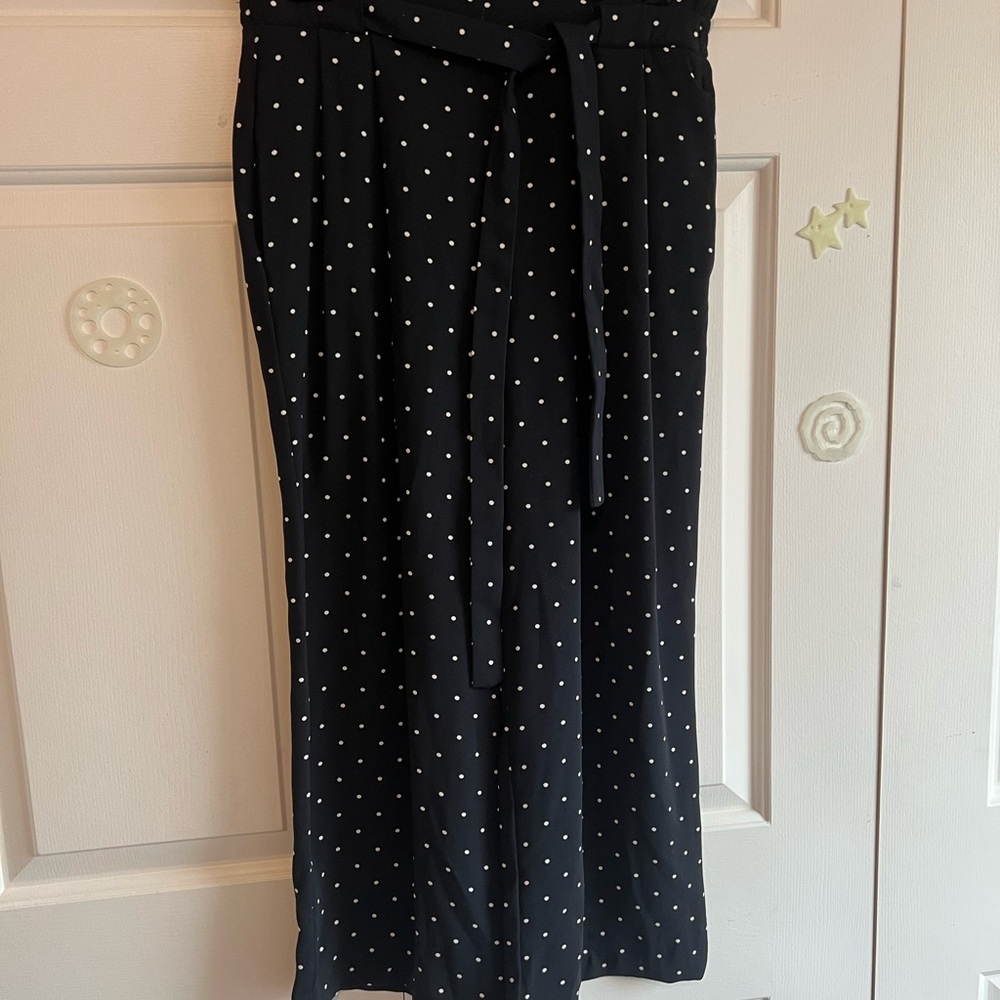 Zara Black and White Polka Dot Capri